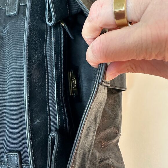 Badgley Mischka Black Leather Purse Detachable Chain Strap - Picture 6 of 16